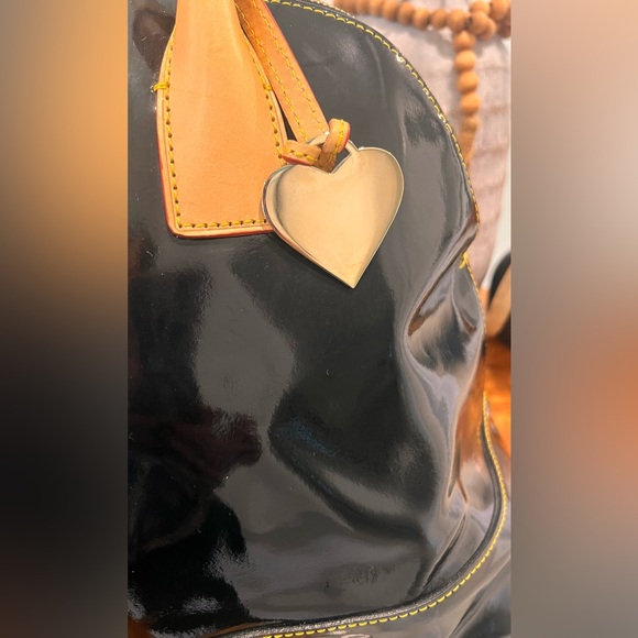 Dooney & Bourke Domed Satchel Black Patent Leather Tan Leather Trim NWOT - Picture 6 of 17